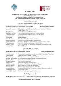 31 ottobre 2014 Associazione Italiana degli Storici delle Dottrine