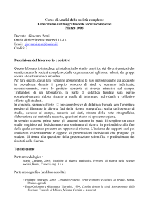 Corso di Analisi delle società complesse
