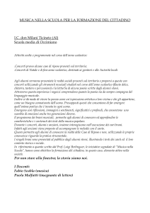 MUSICA NELLA SCUOLA PER LA FORMAZIONE DEL CITTADINO
