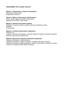 PROGRAMMA TIPO CLASSE 3 SIALOG Modulo 1: Disequazioni e