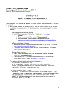esercitazione n. 4 - Dipartimento di Sociologia e Ricerca Sociale