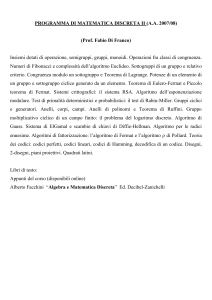 PROGRAMMA DI MATEMATICA DISCRETA II (A