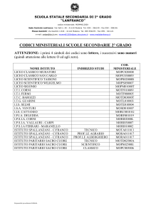 SCUOLA STATALE SECONDARIA DI I° GRADO “LANFRANCO