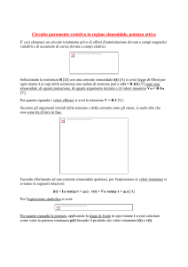 Circuito puramente resistivo in regime sinusoidale