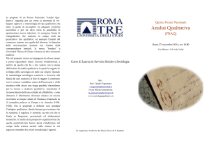 6° Forum Nazionale Analisi Qualitativa - SQ