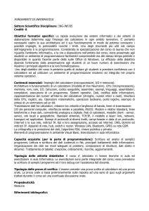 Scheda Corso - Ingegneria Chimica