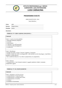 programma svolto - IPSAR Luigi Carnacina