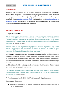 1ª meditazione: I VERBI DELLA PREGHIERA CONTENUTO