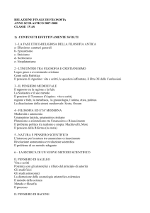 RELAZIONE FINALE DI FILOSOFIA