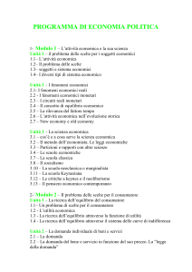 PROGRAMMA DI ECONOMIA POLITICA