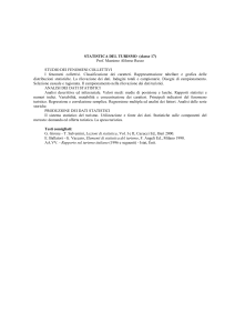 PROGRAMMA DEL CORSO DI STATISTICA DEL TURISMO