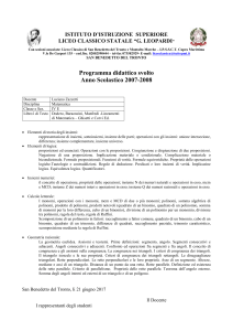 Programma didattico svolto