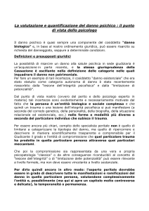 La valutazione e quantificazione del danno psichico