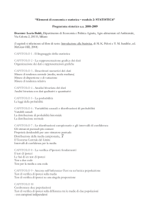 “Elementi di economia e statistica – modulo 2: STATISTICA”