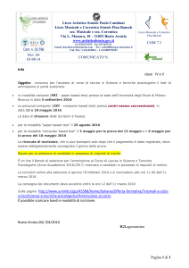 Scheda progetti - Liceo Artistico Paolo Candiani