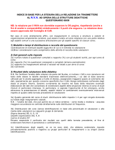 indice di base per la stesura della relazione da trasmettere