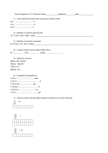Prove d`ingresso cl. 5° Primaria: Nome