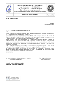 Esiti olimpiadi di matematica 2014