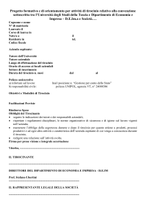 Progetto formativo e di orientamento per attività di tirocinio