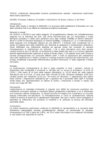 TITOLO: Linfectomia radioguidata durante prostatectomia radicale