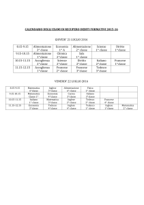 calendario degli esami recupero debiti formativi