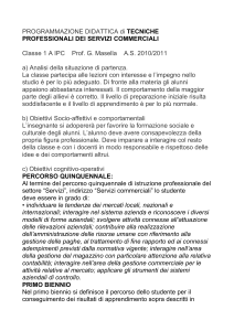 PROGRAMMAZIONE DIDATTICA di TECNICHE PROFESSIONALI