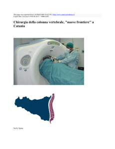 Chirurgia della colonna vertebrale, "nuove frontiere" a Catania