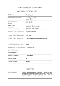 DATABASE OF EoC THESIS ABSTRACTS