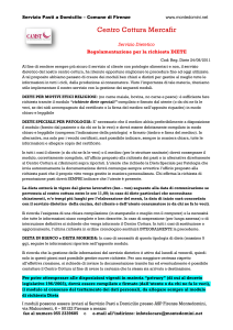 Diete Domiciliari - Regolamentazione per la richiesta