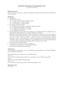 STATISTICA DEI MERCATI FINANZIARI (5 CFU)