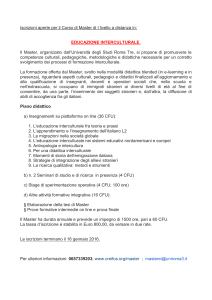 Master in Educazione Interculturale