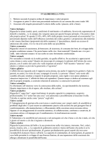 Lab 15.1 Valori della vita
