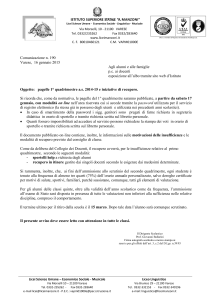 comunicazione del Dirigente Scolastico