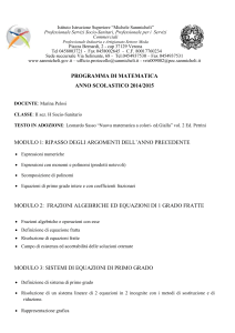 programma matematica II H SS
