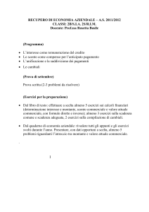 RECUPERO DI ECONOMIA AZIENDALE – A