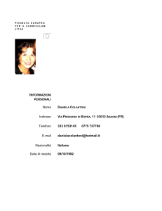 FORMATO EUROPEO PER IL CURRICULUM VITAE