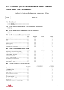 Modulo A: Scheda di valutazione competenze di