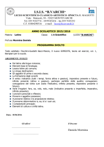 Programma svolto VARCHI 1 A scientifico Latino