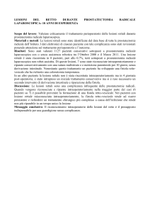 lesioni del retto durante prostatectomia radicale laparoscopica