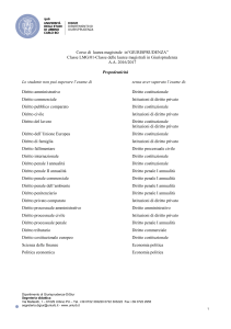 Corso di laurea magistrale in“GIURISPRUDENZA” Classe LMG/01