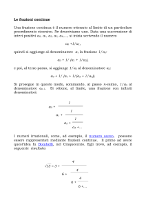 Le frazioni continue - Dipartimento di Matematica
