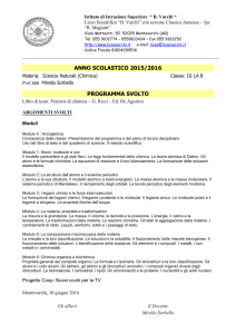 Programma svolto Scienze naturali III LA B MAGIOTTI
