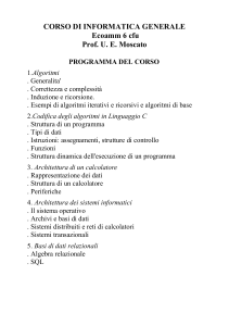 corso di informatica generale - Scuola di Economia e Statistica