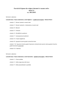 Esercizi di ripasso da svolgere durante le vacanze estive classi 1A