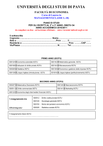 2° e 3° ANNO - Università degli studi di Pavia