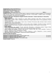Regolamento didattico del Corso di studio