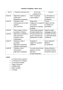 Contenuti disciplinari classe terza