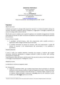 Marketing territoriale - Economia.uniba.it. Il portale della facolta di