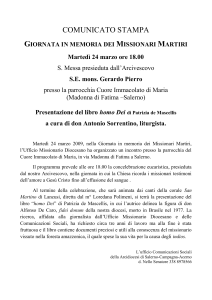 COMUNICATO STAMPA - Parrocchia San Pietro Apostolo