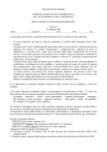 POLITECNICO DI BARI CORSI DI LAUREA IN ING. INFORMATICA